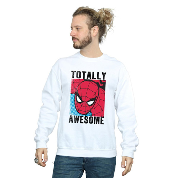 Spider-Man Mens Totally Awesome Sweatshirt S Vit White S