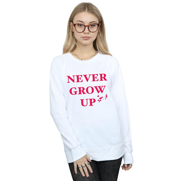 Disney Dam/Kvinnor Peter Pan Never Grow Up Sweatshirt S Vit White S