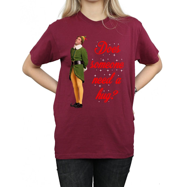 Elf Womens/Ladies Hug Buddy Bomull Boyfriend T-Shirt XL Burgund Burgundy XL