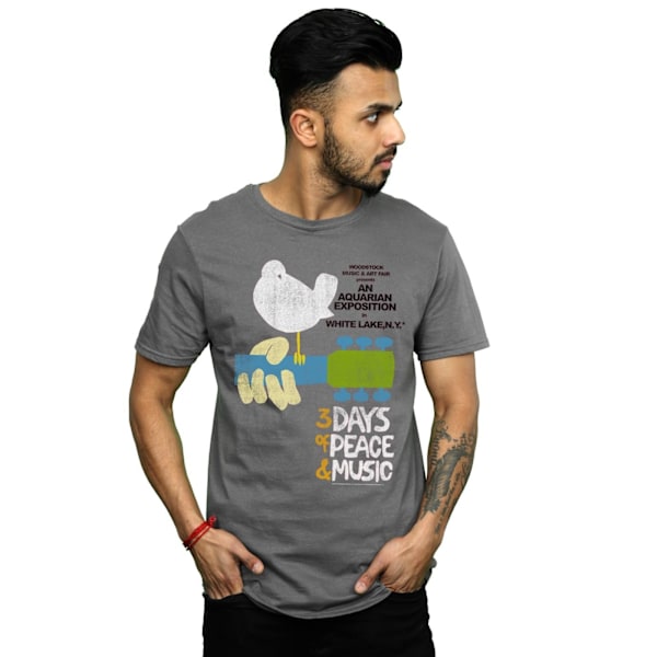 Woodstock Mens Festival Poster T-Shirt S Charcoal Charcoal S