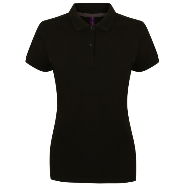 Henbury Womens/Ladies Micro-Fine Short Sleeve Polo Shirt S Blac Black S