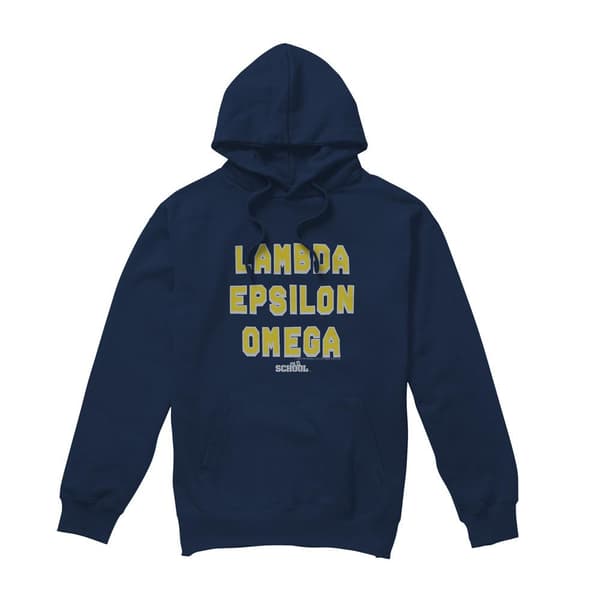 Old School Herr Fraternitet Hoodie L Marinblå Navy L