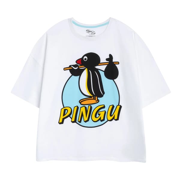 Pingu Dam/Dam Karaktär Kortärmad Lång Pyjamas Set L B Blue/White L