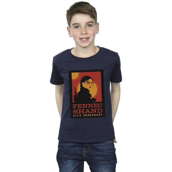 Star Wars Boys The Book Of Boba Fett Elite Mercenary Fennec T-shirt Navy Blue 5-6 Years