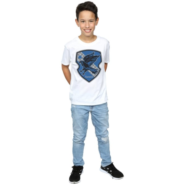 Harry Potter Boys Ravenclaw Crest Flat T-Shirt 5-6 år Vit White 5-6 Years