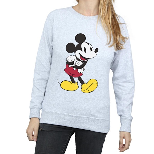 Disney Dam/Kvinnor Klassisk Mickey Mouse Sweatshirt XL Heather Heather Grey XL