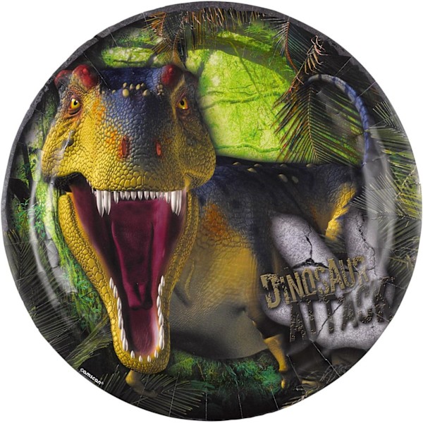 Amscan Dinosaur Attack Pappersfestplattor En Storlek Flerfärgad Multicoloured One Size