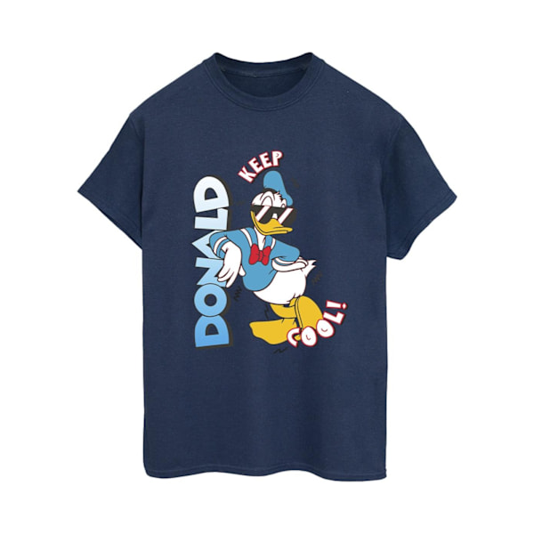 Disney Dam/Kvinnor Kalle Anka Cool Cotton Boyfriend T-Shirt Navy Blue 3XL