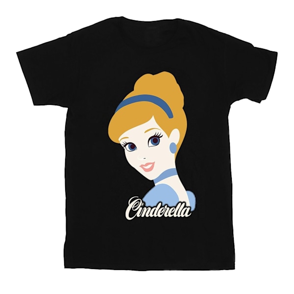 Cinderella Girls Silhouette Bomull T-shirt 7-8 år Svart Black 7-8 Years