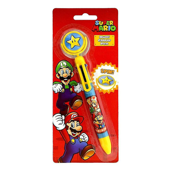 Super Mario Retractable Pen One Size Gul/Blå/Röd Yellow/Blue/Red One Size