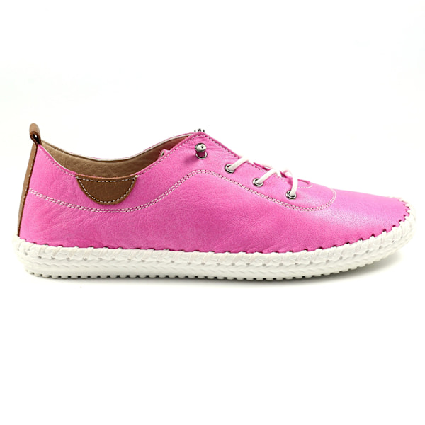 Lunar Dam/Dam St Ives Läder Plimsolls 4 UK Fuchsia/Vit Fuchsia/White 4 UK