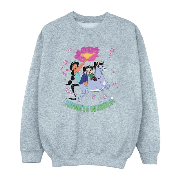 Disney Girls Wreck It Ralph Jasmine Och Vanellope Sweatshirt 5- Sports Grey 5-6 Years