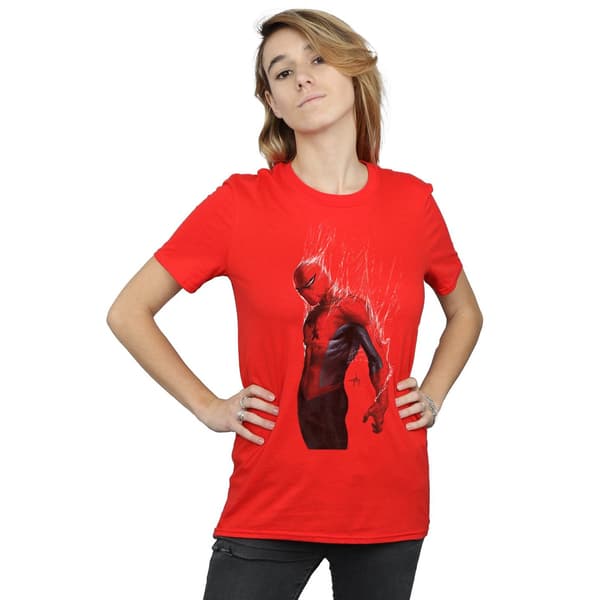 Marvel Dam/Dam Spider-Man Web Wrap Bomull Boyfriend T-shirt Red L