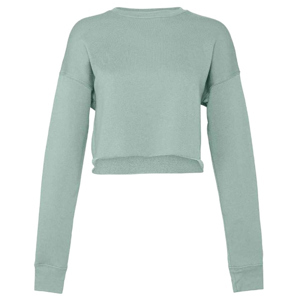 Bella + Canvas Damkorsad Crew Fleece Topp M Dammig Blå Dusty Blue M