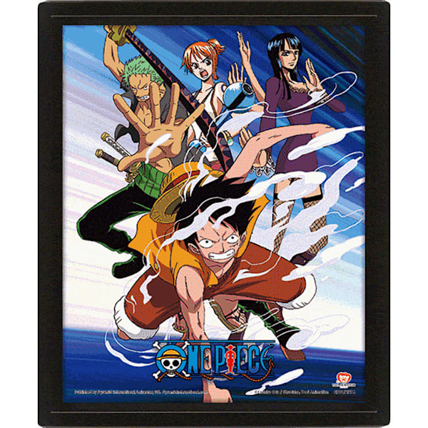 One Piece Assault 3D Inramad Bild 25cm x 20cm Flerfärgad Multicoloured 25cm x 20cm