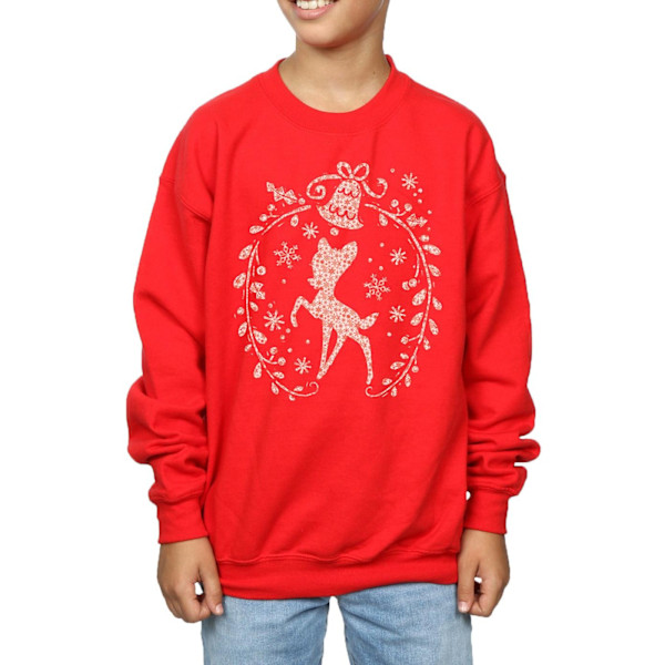 Disney Boys Bambi Julkrans Sweatshirt 9-11 År Röd Red 9-11 Years