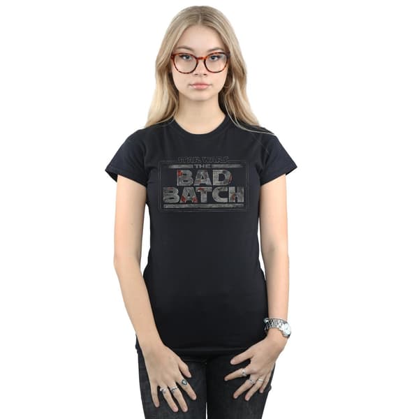 Star Wars Dam/Dam The Bad Batch Textur Logotyp Bomulls T-shirt Black M
