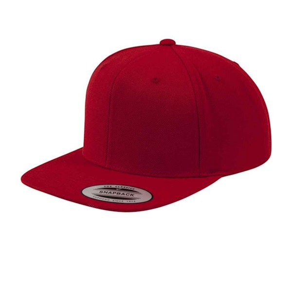 Flexfit Classic Snapback Cap för män, One Size, Röd/Röd Red/Red One Size
