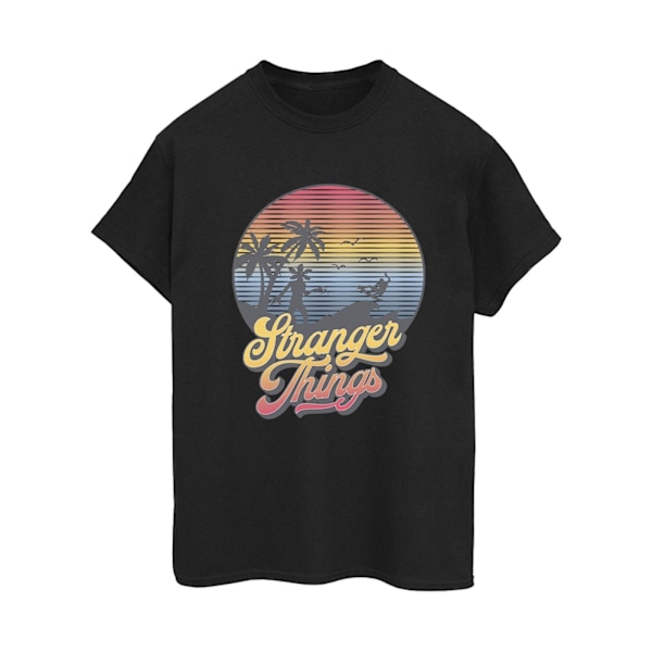 Netflix Dam/Kvinnor Stranger Things LA Gradient Bomull Boyfriend T-Shirt Black M