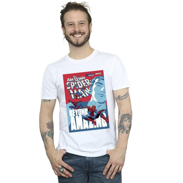 Marvel Herr Spider-Man Beyond Amazing Cover T-Shirt S Vit White S