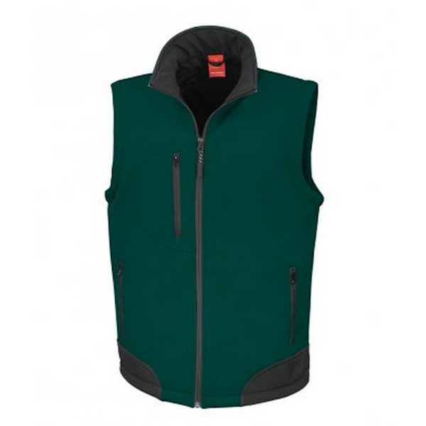 Result Herr Soft Shell Bodywarmer S Flaskgren/Svart Bottle Green/Black S