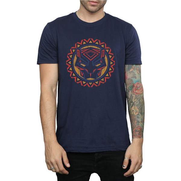 Marvel Herr Svart Panter Tribal Panther Ikon T-shirt M Marin Blå Navy Blue M