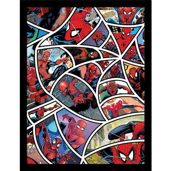 Spider-Man mönstrad inramad affisch 40cm x 30cm Flerfärgad Multicoloured 40cm x 30cm