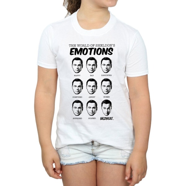 The Big Bang Theory Girls Sheldon Emotions Bomull T-shirt 12-13 White 12-13 Years