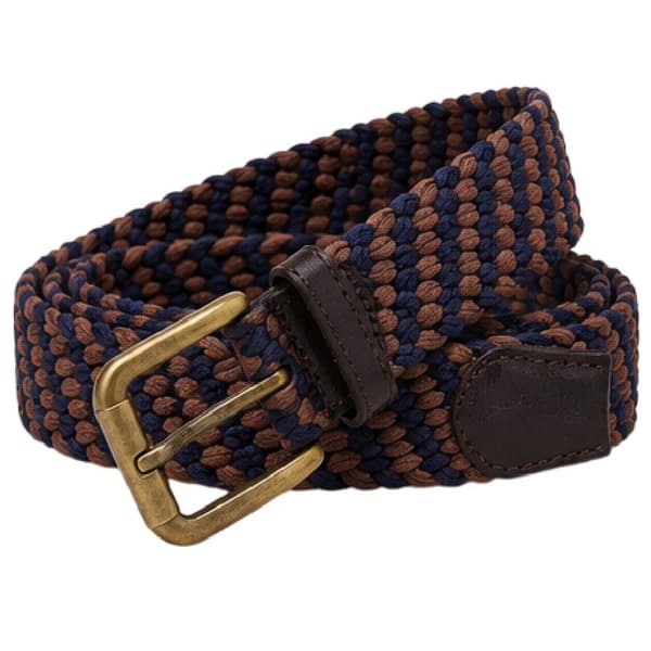 Osprey Herr Warren Vävd Läderkant Bälte 85cm Brun/Svart Brown/Black 85cm