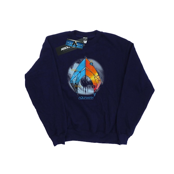 DC Comics Dam/Dam Aquaman Tropisk Logotyp Sweatshirt XXL Na Navy Blue XXL