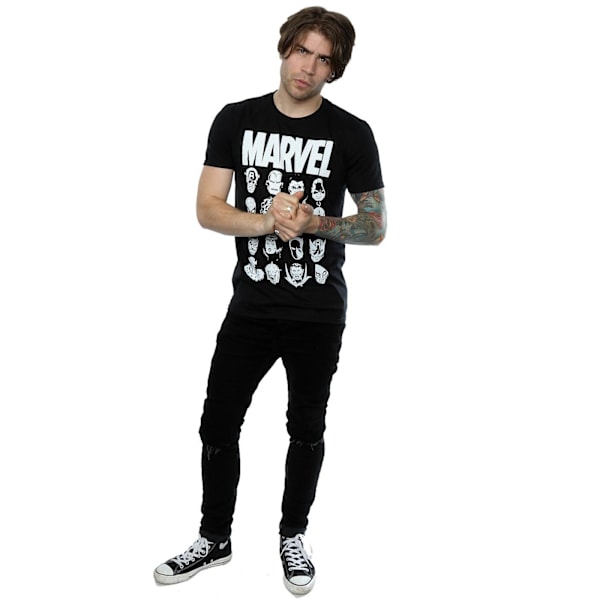 Marvel Comics Herrhuvud Bomull T-shirt XXL Svart Black XXL