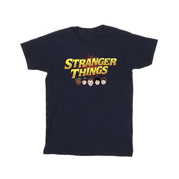 Netflix Boys Stranger Things Comic Heads T-Shirt 12-13 år Marinblå Navy Blue 12-13 Years