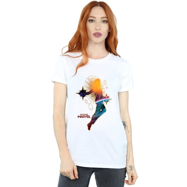 Marvel Womens/Ladies Captain Marvel Nebula Flight Cotton Boyfri White 3XL
