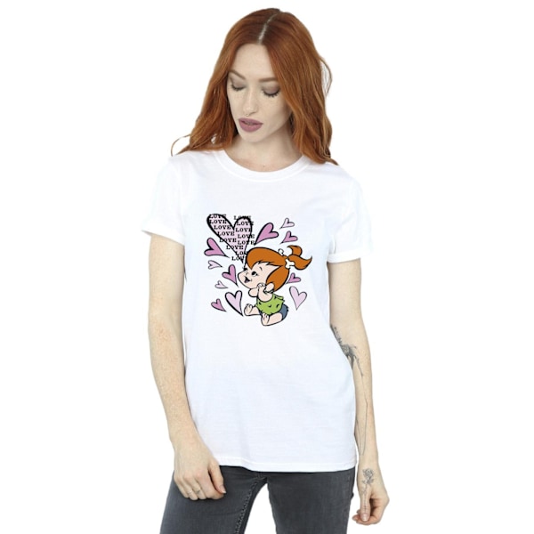 The Flintstones Dam/Damer Pebbles Love Love Love Bomull Pojkvän White 3XL