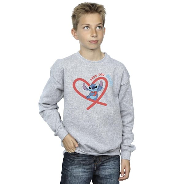 Disney Boys Lilo & Stitch Love You Mum Sweatshirt 9-11 år Sp Sports Grey 9-11 Years