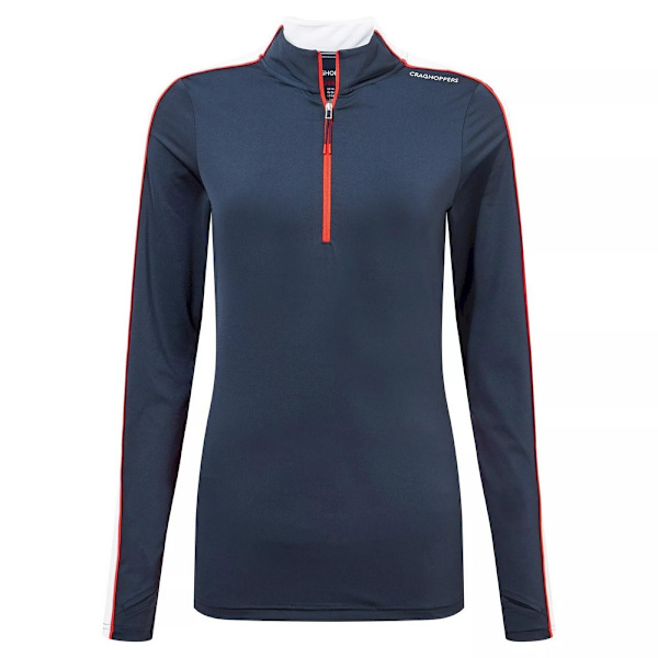 Craghoppers Dam/Kvinnor Nosilife Marcella Halv Zip Långärmad Blue Navy 14 UK