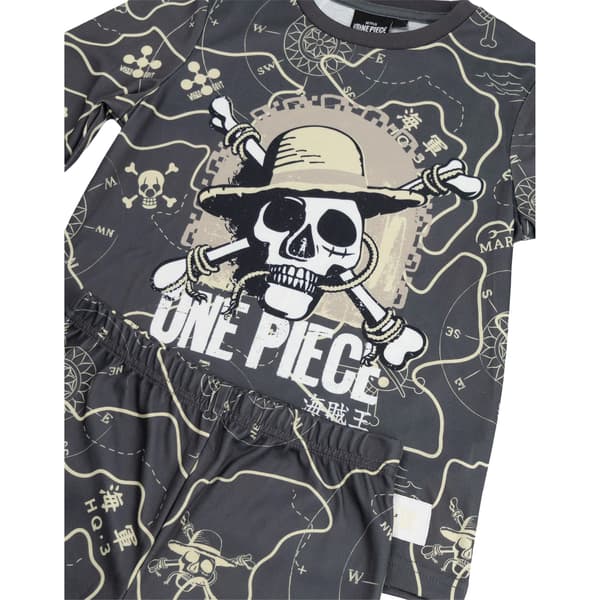 One Piece Pojkar Logotyp Långärmad Lång Pyjamas Set 11-12 År Grå Grey 11-12 Years