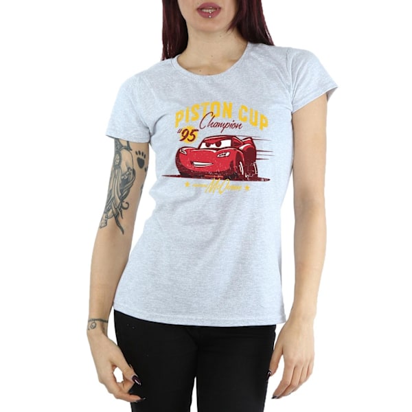 Disney Dam/Kvinnor Bilar Piston Cup Champion Bomull T-shirt S Sports Grey S
