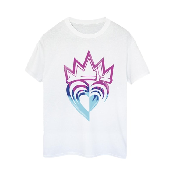 Disney Dam/Damer Descendants Rosa Krona Bomull Boyfriend T- White 3XL