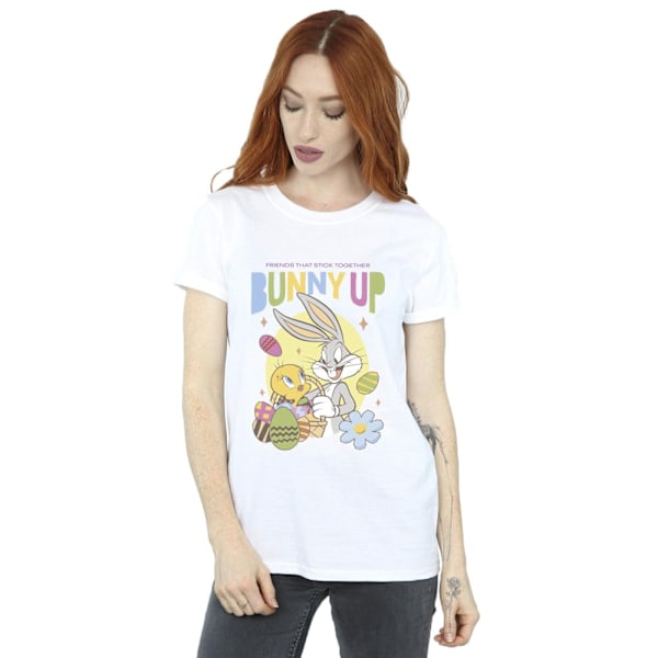 Looney Tunes Dam/Damer Kanin Upp Bomull Pojkvän T-shirt S White S