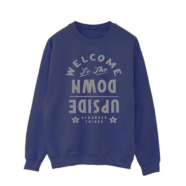 Netflix Stranger Things Welcome To Upside Down Sweatshirt för män Navy Blue 5XL