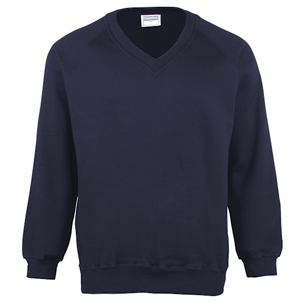 Maddins Childrens Unisex Coloursure V-Neck Sweatshirt / Skoluniform (2-pack) Navy 30