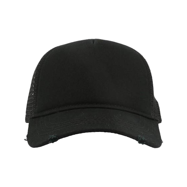 Atlantis Rapper Destroyed 5 Panel Weathered Trucker Cap (2-pack) Black/Black One Size