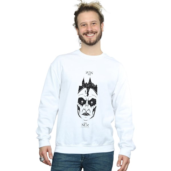 The Nun Herr Distressed Face Sweatshirt XXL Vit White XXL