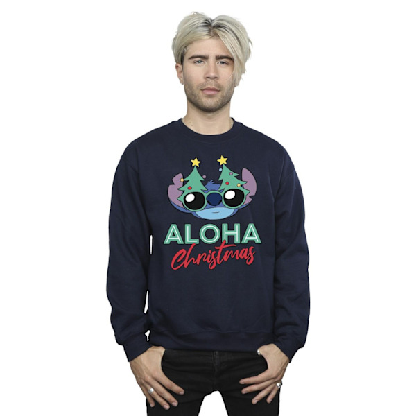Disney Herr Lilo And Stitch Julgran Tröjor Sweatshirt XL Navy Blue XL