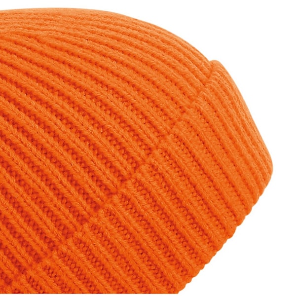 Beechfield Unisex Engineered Knit Ribbed Beanie One Size Orange Orange One Size