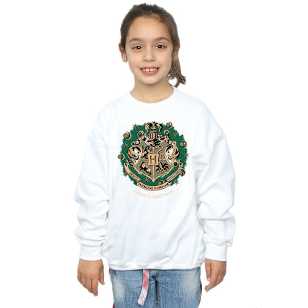 Harry Potter Julkrans Sweatshirt för flickor 7-8 år Vit White 7-8 Years