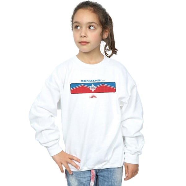 Marvel Girls Captain Marvel Sending Sweatshirt 12-13 år Vit White 12-13 Years