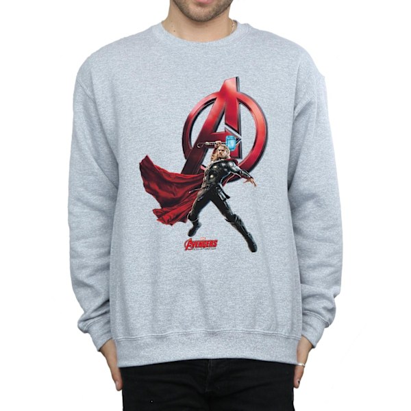 Marvel Herr Thor Pose Sweatshirt XL Sports Grey Sports Grey XL