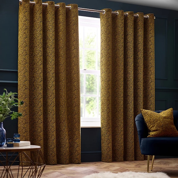 Paoletti New Galaxy Chenille Öglettgardiner 117cm x 183cm Guld Gold 117cm x 183cm